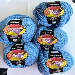 Lot of 5 Skeins Mary Maxim Ultra Mellowspun DK Dark Blue Yarn 174 yds/each